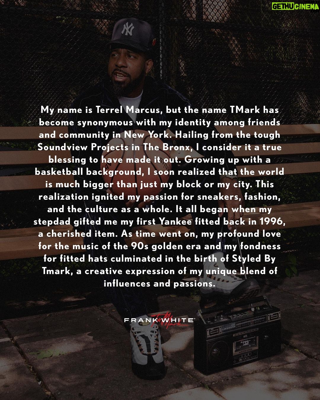 C.J. Wallace Instagram - The Frank White x Styled by TMark Collection is an on-going collaboration that celebrates creativity, passion and style. Collection One features our “All Star” patch design that is inspired by the 1994 MLB season, which famously had no championship due to the lockout that year. Coincidentally enough, this is also the year that Christopher “Notorious B.I.G.” Wallace first mentioned the name “Frank White” on record. This collaboration celebrates CJ and his father’s love for NY’s home team and the history of Hip-Hop. Each piece embodies a unique aspect of Hip-Hop culture. Creative Director: @cjordanwallace Executive Director: @themackster Art Director / Designer: @tmarkgotkickss Photographer: @marcusrussellprice Models / Family: @cjordanwallace @tmarkgotkickss Producers: @greotagency & @flip_1982 Executive Assistant: @_braheimqueen PA: @smithtaylorsounds AD: @chastarchild Wardrobe: @proclub_usa #allstar #fittedhats #collaboration #community #hiphop #icons #tmark #frankwhite #BIGapple #newyork Christopher Biggie Wallace Basketball Courts