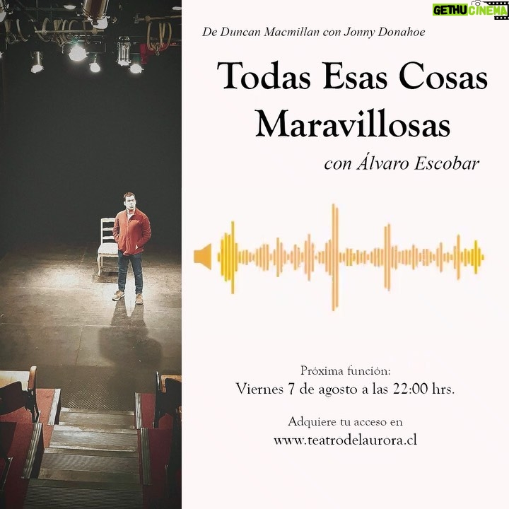 Álvaro Escobar Instagram - ¡Es conmovedora la cantidad de personas que están confirmadas para la función del viernes! ¡Gracias! Para los que nos conocen, saben lo pequeñita que es la sala. El corazón es el grande. Sigan viniendo que no va a quedar nadie afuera. @teatrodelaurora 📲Entradas en www.teatrodelaurora.cl "Teatro de la Aurora"