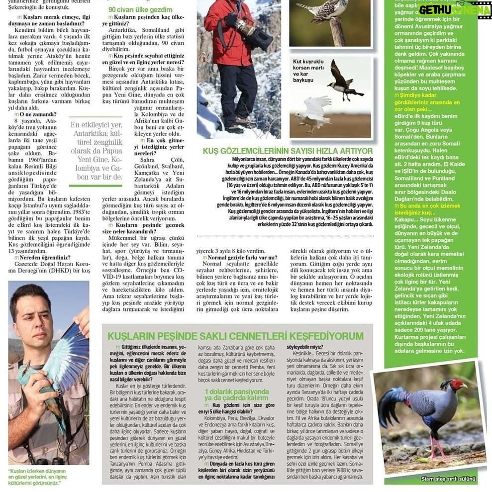 Çağan Şekercioğlu Instagram - To read the rest of this interview on my travels in 90 countries for my #ornithology research, filming and photographing birds, click on the link in my Instagram profile (and use Google translate if you dont know Turkish!) https://www.hurriyet.com.tr/seyahat/yazarlar/yucel-sonmez/kus-gozlemi-dunyanin-en-guzel-seyahat-nedeni-41749902 Ornitoloji araştırmalarım ve 90 ülkede kuşların peşindeki seyahatlerimle ilgili bu röportajın tamamı Instagram profilimdeki bağlantıda.  @cagansekercioglu @uofu_science @kocuniversity @natgeocreative @natgeo @natgeotvturkiye @natgeomagazineturkiye @hurriyet_seyahat #birds #mammals #nature #wildlife #conservation #biodiversity #biology #travel #animals #exploration #birds #birding #birdwatching #birdphotography #documentaryphotography
