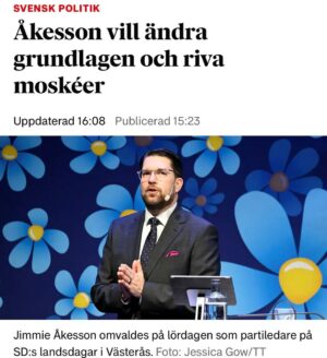 Özz Nûjen Instagram - Återigen… Vad är värre?
Miljöpartist som likear ett inlägg och ber sedan om ursäkt för sitt misstag?

ELLER att vara #moderat, #kristdemokrat och #liberal och varje dag samregera med antisemiter och rasister som #Jimmie och varje dag likea deras politik och försvara dem?

#svpol #säkpol #blåbrun #regering #sd #rasism #fascism #antisemitism #islamofobi #muslimhat
