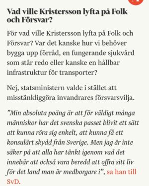 Özz Nûjen Instagram - 2024 blir ett tufft år för tuffe Uffe och hans blåbruna regering. @klenell skriver och beskriver det väldigt utförligt och träffsäkert om hur ansvarslösa högerpolitiker först förstör landet genom privatiseringar och vänskapskorruption för att sedan som vanligt skylla allt på invandrare… t.o.m. nu när hotet från Ryssland ska diskuteras. 😳🤷🏻‍♂️🤦🏻‍♂️ #svpol #blåbrun #regering #populism #rasism #sd #moderaterna #privatiseringar #nato #ryssland #mobilisering #krig #folkochförsvar #säkpol