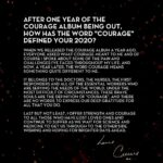 Céline Dion Instagram - Since the release of Celine’s #Courage album, our world has changed dramatically. We asked Celine how the meaning of “Courage” has changed for her this year. ❤🔥 – Team Celine Depuis le lancement de l’album #Courage de Céline, notre monde a changé drastiquement. Nous avons demandé à Céline comment la signification du mot “Courage” a évolué pour elle dans la dernière année. ❤🔥 – Team Céline