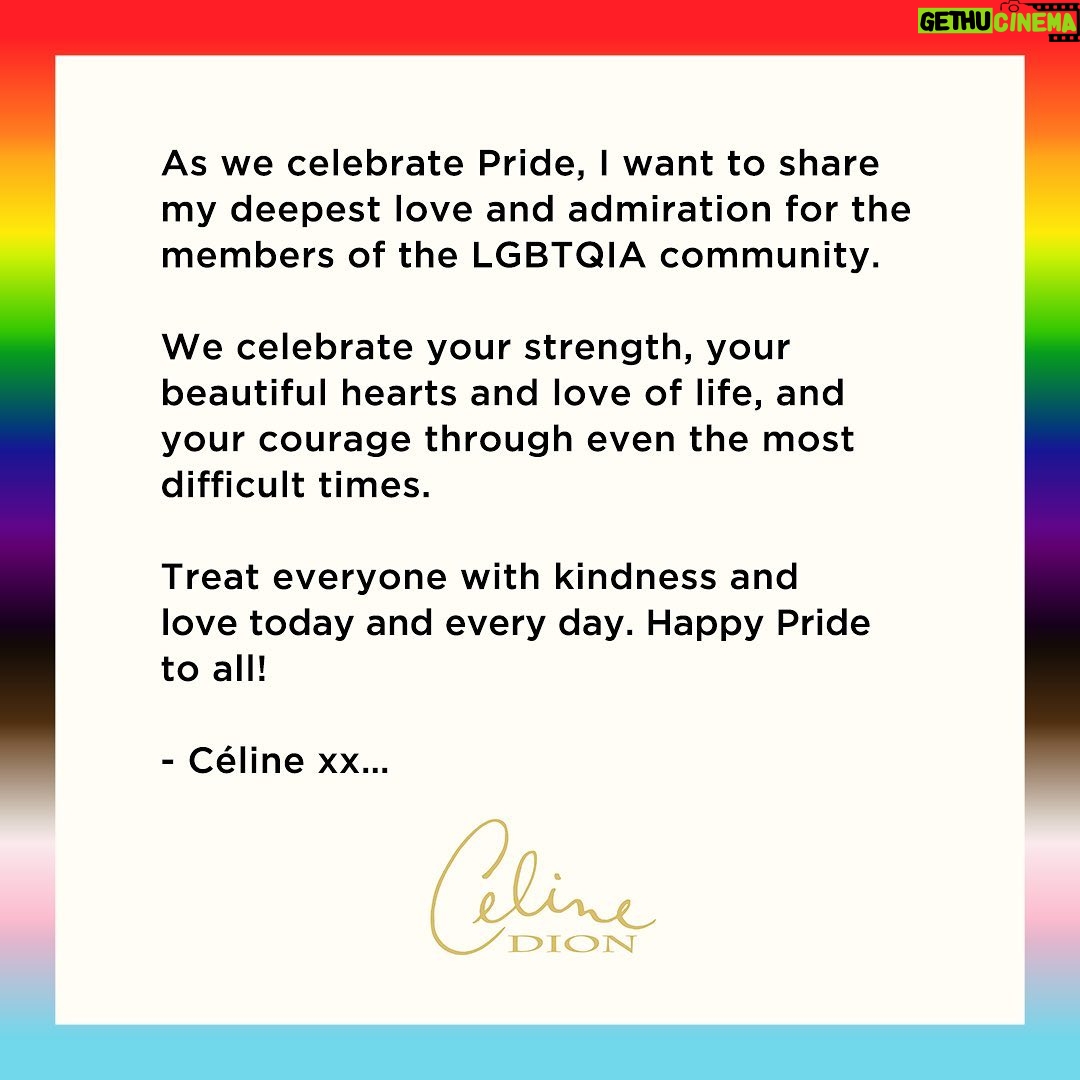 Céline Dion Instagram - #Pride #Pridemonth #Fierté #fierté2020
