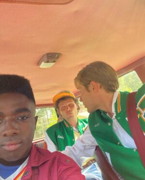 Caleb McLaughlin Instagram - Introducing your very own Hawkins High basketball team 💚🧡💚