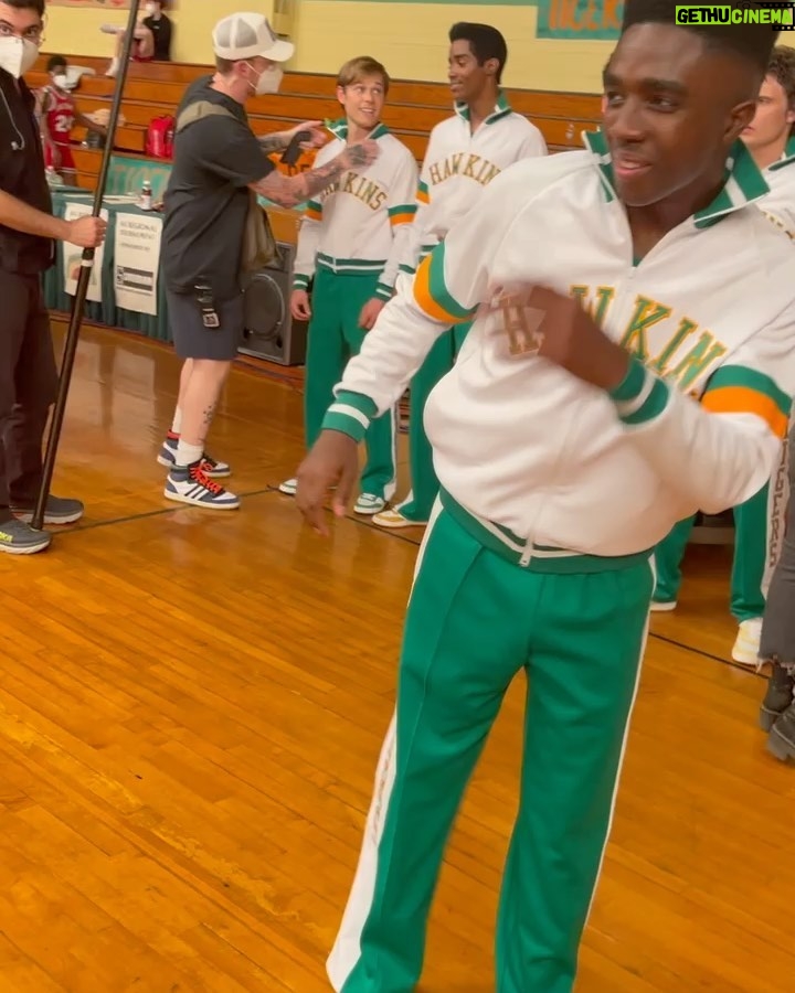 Caleb McLaughlin Instagram - Introducing your very own Hawkins High basketball team 💚🧡💚