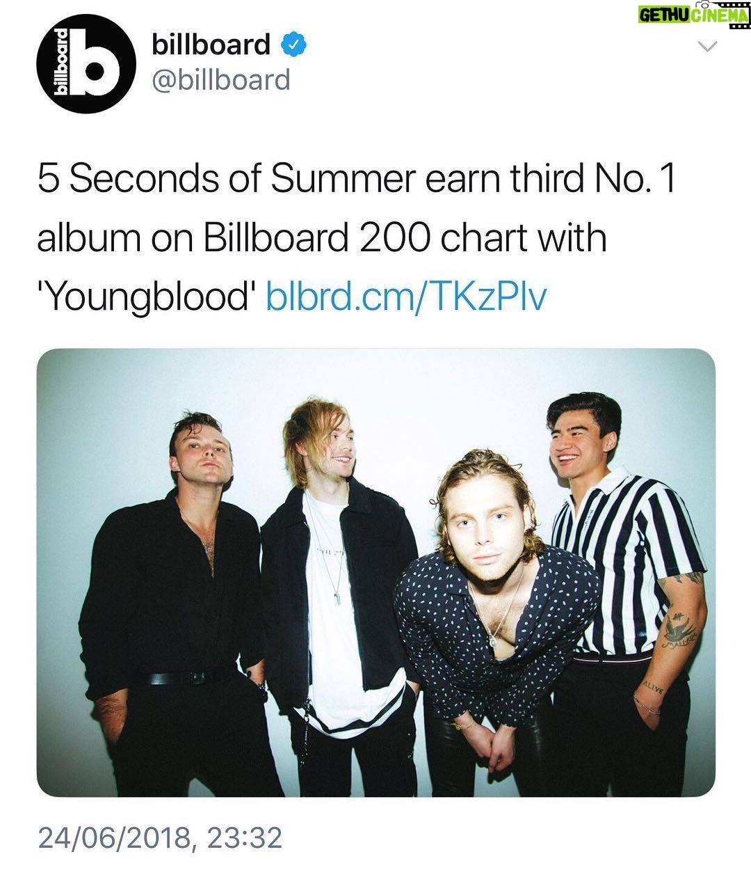 Calum Hood Instagram - Overwhelmed. Trying to find the words... Irretrievably grateful for your constant support... THANKYOU for every step you’ve taken to live and breathe this band with us.