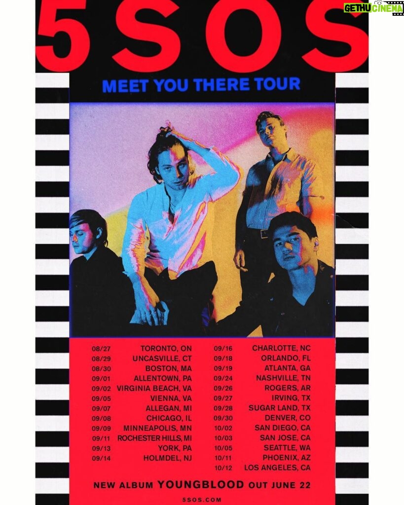 Calum Hood Instagram - NA tour tickets on sale April 13th 10am local time for the first leg of ‘Meet You There Tour’ in August.