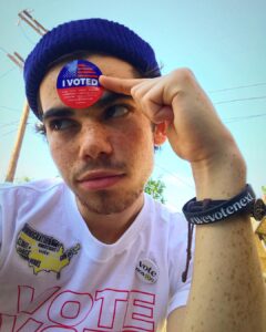 Cameron Boyce Instagram - this mood is the best mood. OUR turn. show up & show out, LET’S GO!!! #wevotenext 💙💙💙💙 United States