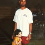 Cameron Boyce Instagram - Happy Father’s Day you big. A lot has changed since this picture was taken. That donut would be vegan, that shirt would be a shmedium and I would have facial hair the color of yours here 👆. But it also feels like nothing has changed haha. Love you. Thanks for being the best.