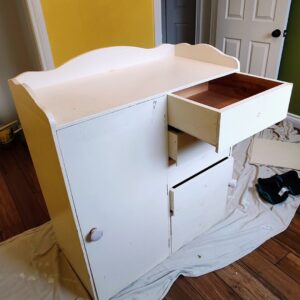 Cameron Kennedy Instagram - ⌛60 years ago my grandpa (Bubba) made my mom a dresser for her baby clothes.
⌛57 years ago that dresser went to my aunt.
⌛30 years ago Bubba turned the dresser into a baby change table for me.
⌛28 years ago my little sister used the change table.
🥹Today my wife and I painted it for our baby.
❤️
If this was an episode of This Is Us, the music would be swelling and I would be crying thinking about my soon to be baby and Bubba.
❤️
I think he would be pretty proud.
(Okay I'm starting to tear up just typing this).
🥹