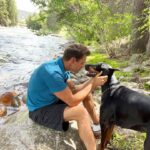 Cameron Mathison Instagram - Wake up, feed Red, take him on a hike behind our house in the mountains, come home for coffee, take him on a walk by the river, back home to eat lunch. Everyday repeat. #coloradolife #nature #outdoors #dogdad Edwards, Colorado