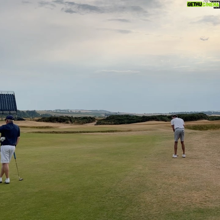 Cameron Mathison Instagram - A day I will never ever forget. The Old Course at St Andrews is an almost spiritual place for golfers. It’s a course I have dreamed about playing since I was 10 years old and watched Jack Nicklaus win The Open Championship there. To play this iconic course, the first day it was open to the public following the the 150th Open Championship, was beyond my wildest dreams. The course was set up exactly as the pros played it on Sunday, and I kept having to pinch myself to make sure I wasn’t dreaming. In the photos you see my tee shot on the famous 18th hole (I two-putted from the valley of sin for par), my eagle putt on #5 that burned the edge (made birdie), me and Bobby on the first tee (the incredibly kind St Andrews resident who got us the tee time despite thousands of people trying), and most importantly, Lucas and Vanessa (Leila couldn’t make the trip) joining me on the iconic Swilcan Bridge (where all the greats have stopped to take their photo). Huge thanks to @markscoon for introducing me to Bobby and making this dream a reality. #bucketlist #dreamcometrue #golf #standrewsoldcourse