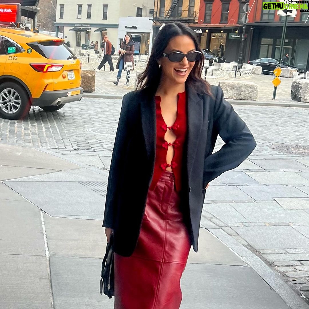 Camila Mendes Instagram - beginning of press day vs end of press day