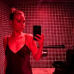 Camilla Arfwedson Instagram – When the dress goes with the loo 👌🏻 🖤 Pinky’s Los Feliz