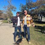 Camilla Arfwedson Instagram - Matchy matchy @mjbarry101 🧡 #plaid #autumnvibes 👌🏻 Pan Pacific Park at the Grove