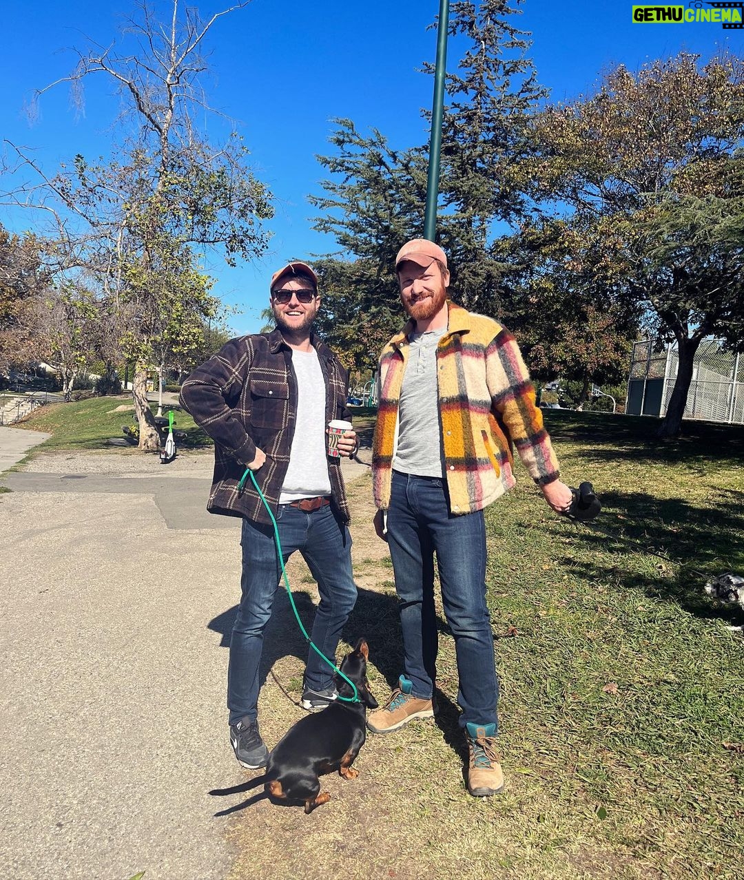 Camilla Arfwedson Instagram - Matchy matchy @mjbarry101 ๐งก #plaid #autumnvibes ๐๐ป Pan Pacific Park at the Grove
