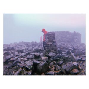 Cara Theobold Instagram - Me and my brother climbed Scafell Pike - I’d love to say amazing views at the top but we were inside a very wet cloud 😂🏔