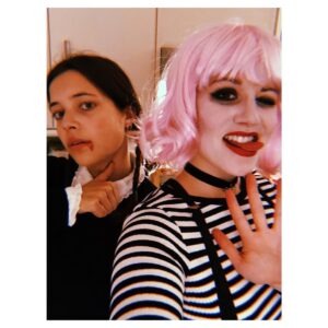 Cara Theobold Instagram - Wednesday Addams and a mime being scary in the kitchen. Ish.