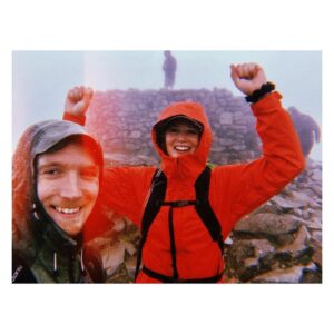Cara Theobold Instagram - Me and my brother climbed Scafell Pike - I’d love to say amazing views at the top but we were inside a very wet cloud 😂🏔