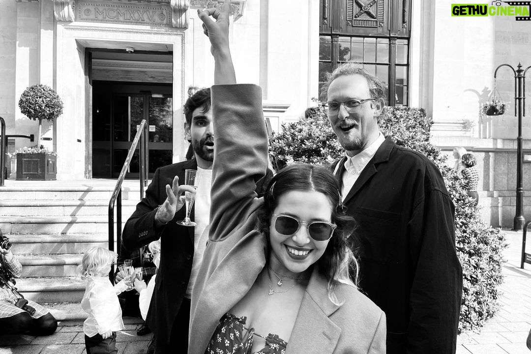 Cara Theobold Instagram - A little while ago our brilliant friends ‘surprised’ us by tying the knot ❤️ @gemmagemsharvey and @drumkitch we love you! 💐