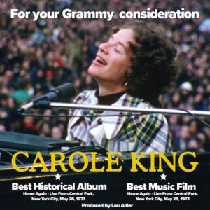 Carole King Instagram - For your Grammy consideration…
#HomeAgain