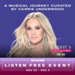 Carrie Underwood Instagram - SiriusXM’s Listen Free Event is on now. Start listening to CARRIE’S COUNTRY and more incredible channels to kick off your holiday season. It’s already on, just turn the radio on in your car to listen free. Now thru December 4. siriusxm.com/CarrieUnderwoodLF