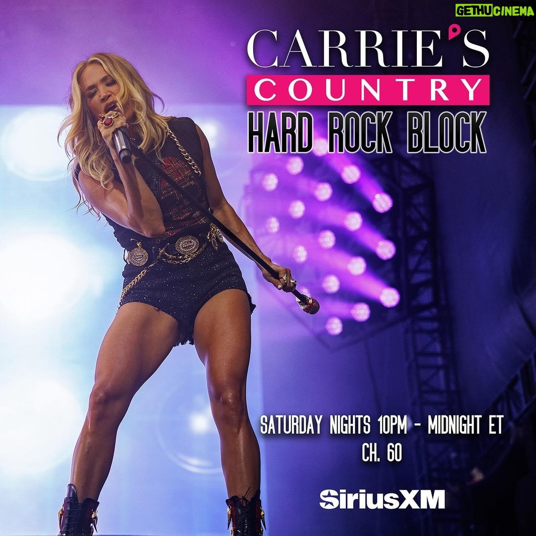 Carrie Underwood Instagram - Saturday nights rock in @CarriesCountry! 🤘 Tune in at 10PM ET each week to hear high octane, heavy headbangers handpicked by Carrie. 🎸