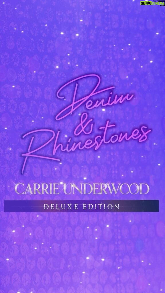 Carrie Underwood Instagram - The deluxe edition of my Denim & Rhinestones album is officially out now! Which new song is your favorite off the album? 💜💎