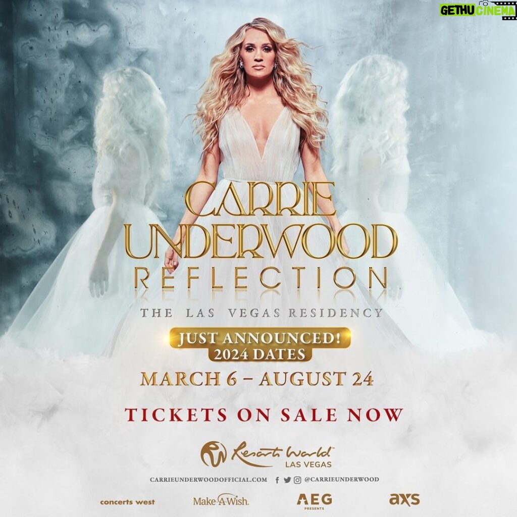 Carrie Underwood Instagram - #REFLECTION: The Las Vegas Residency 2024 tickets are now on sale along with limited VIP packages! 🎫: axs.com/carrieinvegas – TeamCU