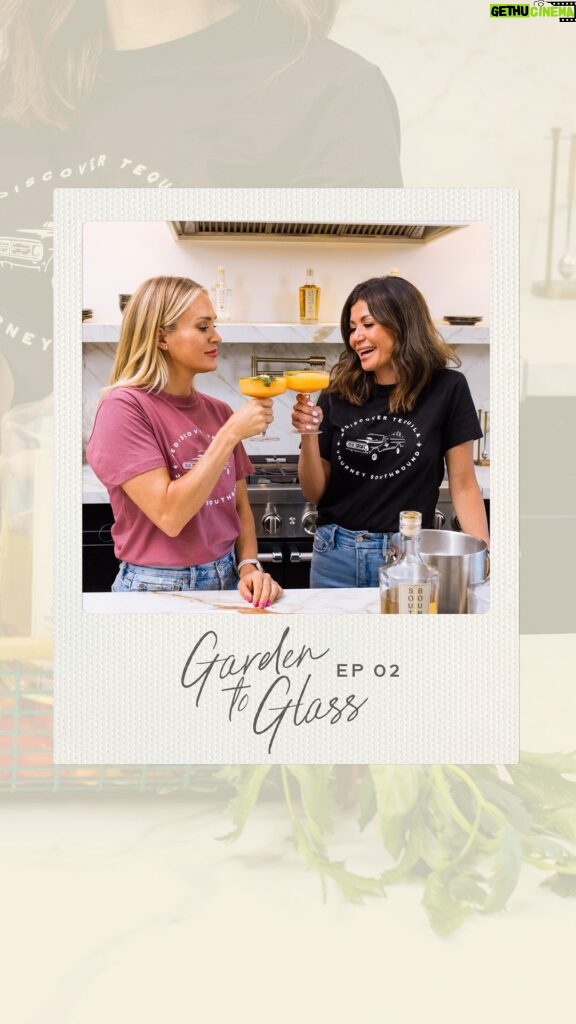 Carrie Underwood Instagram - We’re Feelin’ Peachy, what about you? Episode 2 of Garden to Glass is here!  @iveychilders and @carrieunderwood are bringing the laughs and the perfect frozen margarita with a Southbound twist 🍑 Think orchards, honey bees, canning, and more. Get ready to smash basil and grate frozen peaches; your guests will thank you later.  Grab your #SouthboundReposado and head to our YouTube for the full recipe. Cheers! #SouthboundTequila #DrinkSouthbound #RediscoverTequila