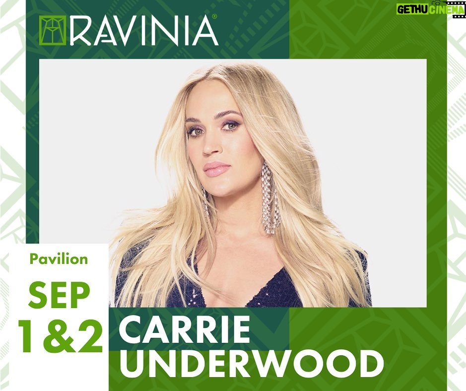 Carrie Underwood Instagram - Coming up this weekend…2 nights @raviniafestival ! Will I see you there? #summerconcert #ravinia