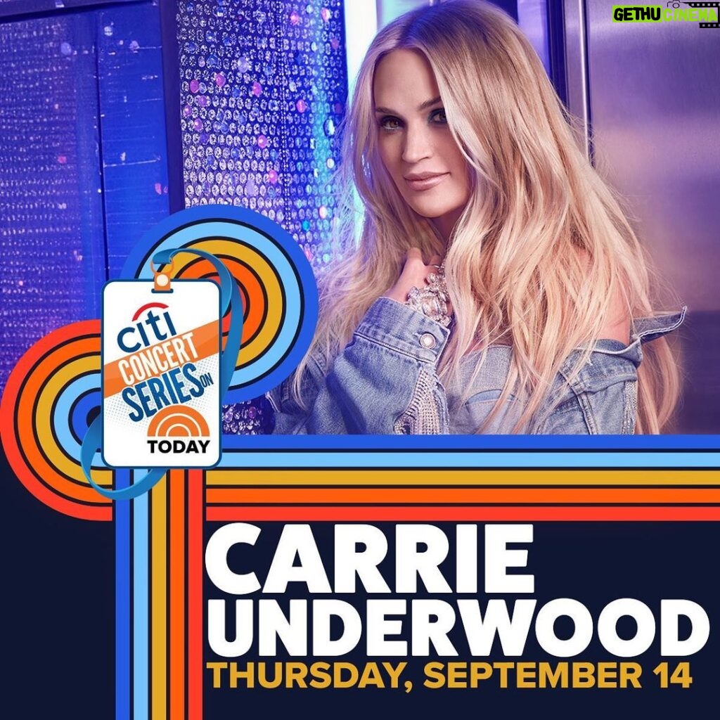 Carrie Underwood Instagram - Carrie will be performing LIVE on @todayshow on Thursday, September 14 on NBC! Be sure to watch that morning or if you’d like to attend, go to TODAY.com/Concerts for more info. -TeamCU