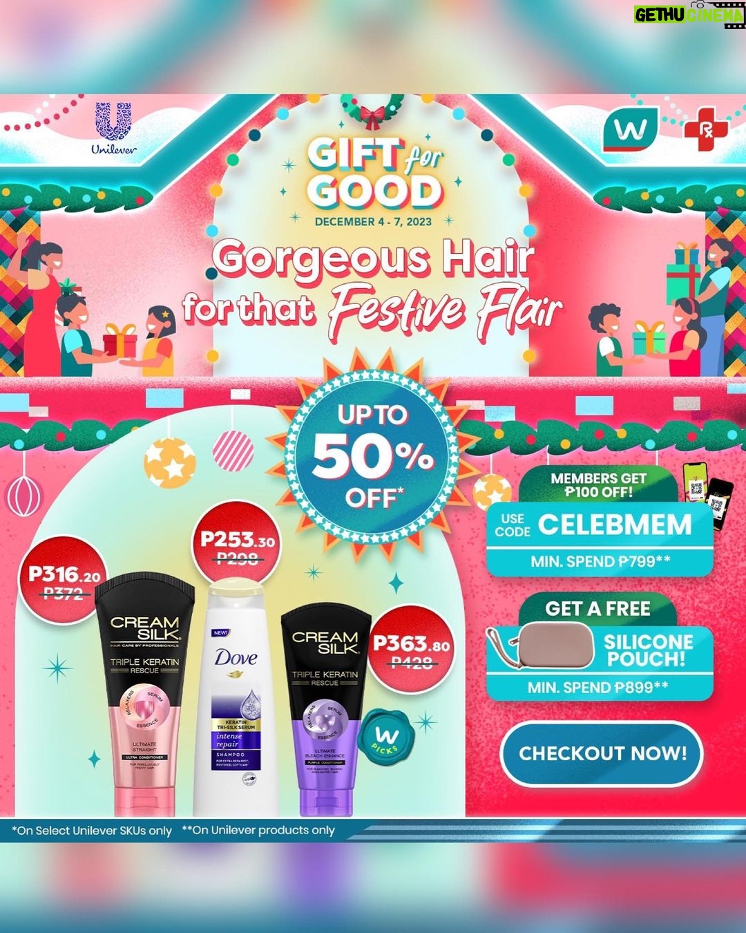 Catriona Gray Instagram - Even though it’s only December, those new year resolution lists are right around the corner. When it comes to giving gifts, I love giving gifts that will allow my loved ones to be at their best, especially ringing in the new year! So it’s no surprise, that my tried and true intense damage repair @creamsilkph Salon Expert Daily Treatment will be finding its way into the hands of my friends and family so they can achieve #PowerOverDamage #CreamSilkPH 💕 And surprise! Cream Silk Salon Expert Daily Treatments will be BUY 1 GET 1 at 50% OFF only in Watson’s @watsonsph ! Not only that, but Unilever is having a huge sale of up to 50% OFF from Dec 4 to 7. Plus they are running a raffle where the Top 2 Spenders of Unilever products in Watsons will get a FREE Dyson Vacuum! So don’t miss out and Happy Holidays! #WatsonsPH #UnileverPH Per DOH-FDA CCHUHSRR Permit No.0481 s. 2023