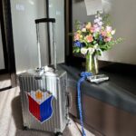 Catriona Gray Instagram - Hola El Salvador!! 🇸🇻✨ Landed and heading straight to rehearsals for @missuniverse , brought along something to remind me of home 🇵🇭 and also of my time at MU, this luggage was gifted to me by @maktumang and for the 2weeks in Thailand, locked inside were the Ibong Adarna gown and the Lava Gown! 😻 yes they both fit inside this one bag. Can’t believe it’s almost been five years! And tomorrow a new journey begins! Who’s your bet, Universe? ⚡️ Set by @diaaliph @justine.aliman19 💙