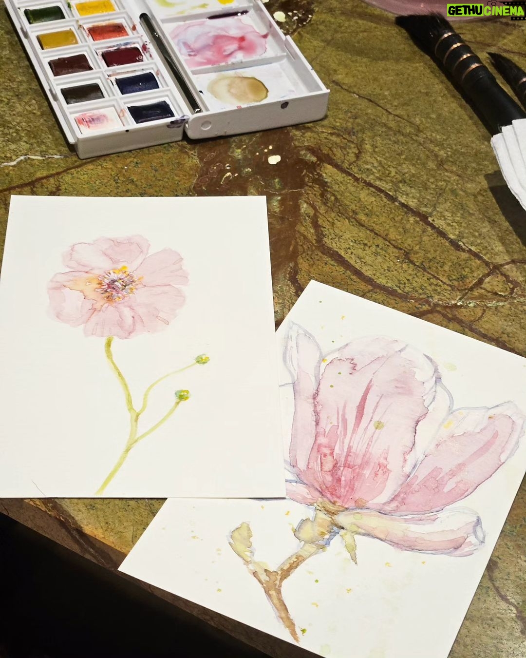 Catriona Gray Instagram - I've been sick for the past few days and it's been raining so I've been escaping to springtime through water colour 🌸