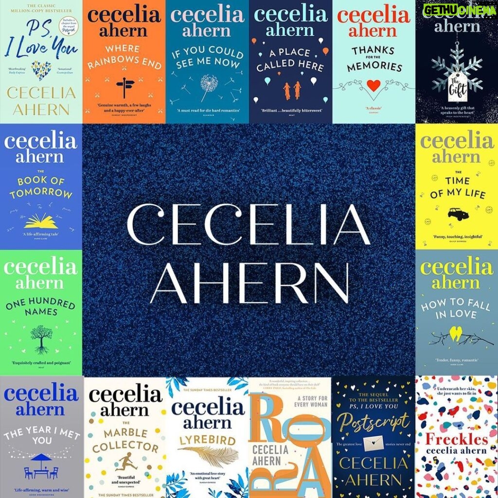 Cecelia Ahern Instagram - It’s book day every day in my world, but happy to celebrate it with everyone today! Here’s the entire collection of my adult novels published with @harpercollinsuk ‘Flawed’ & ‘Perfect’ not pictured here! Happy World Book Day. 💚