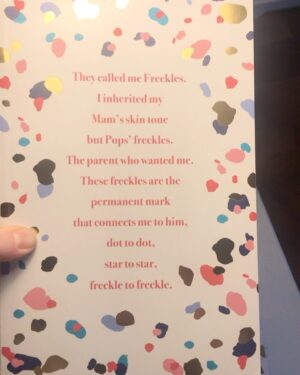 Cecelia Ahern Instagram - My #Freckles proof arrived! 

@harpercollinsuk have done a stunning job. Sparkly gold foil and sprayed edges 😍 it’s so beautiful.

Not the final cover, just the proof/ advanced readers copy that gets sent out first to booksellers, bloggers and some special readers (aka my mother), but can’t wait for you to get your hands on the final version in September! 

#Freckles