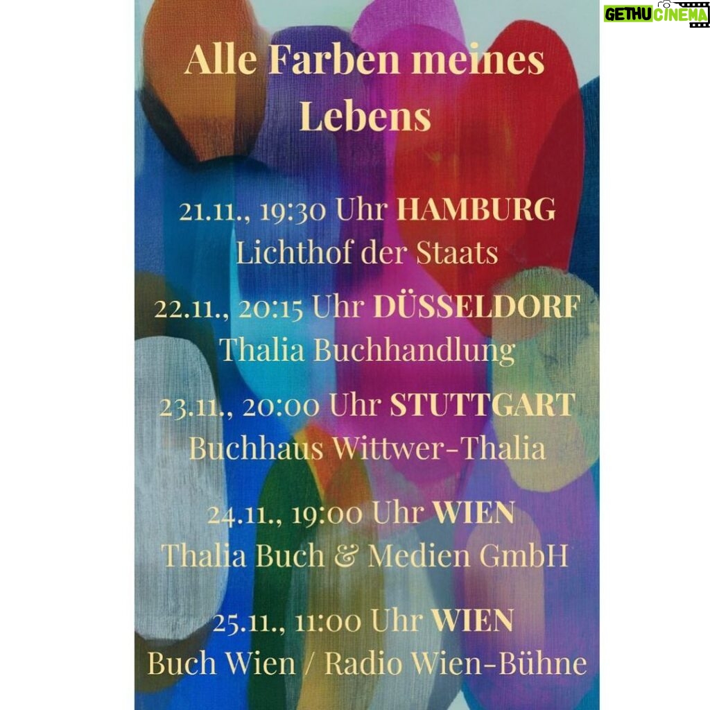 Cecelia Ahern Instagram - Germany & Austria!! Book Tour News! I’m going on tour November 21st-25th for ALLES FARBEN MEINES LEBENS and I’d love to see you! See book tour dates here, link in the bio & on my website to book tickets… ❤🧡💛💚💚💜