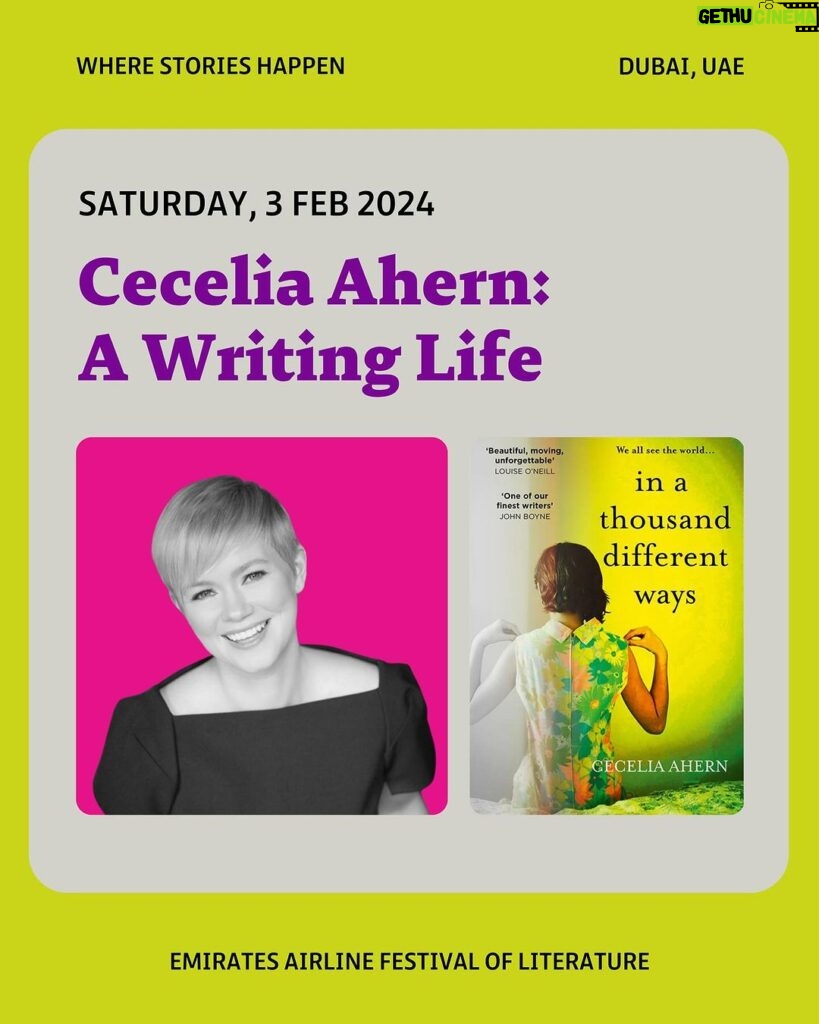 Cecelia Ahern Instagram - Irish literary star Cecelia Ahern (PS, I Love You) appears in Dubai for the first time to talk about her new novel, In a Thousand Different Ways – “an extraordinary and truly original story” (Prima). To book your tickets visit the link in our bio 🔗 InterContinental Dubai Festival City