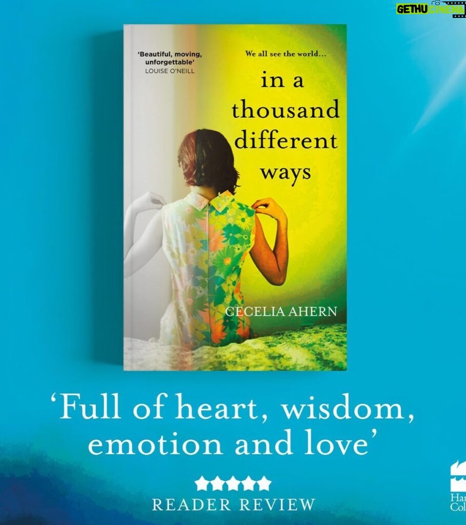Cecelia Ahern Instagram - My new novel ‘In A Thousand Different Ways’ is out now. In fact it has been out for a few weeks and I’m so moved and excited by readers’ reactions. Thanks so much to everyone who has read it and reached out to me. From your feedback I feel I achieved what I aimed to do… I wanted to write about empathy, about what it feels like to feel. Alice sees people’s moods as colours around their bodies and not only can she see exactly how people are feeling, if their colours touch her, she can feel how they feel too. From childhood to her final days, Alice has to learn how to live her own life while feeling everybody else’s love, pain, suffering, dreams, hopes and desires too. Can she turn what she considers a burden into a gift? It was an emotional experience and I loved every second of writing it, I hope you enjoy reading it. 💚 Thanks to booksellers, readers and wonderful authors I admire so much for their quotes.