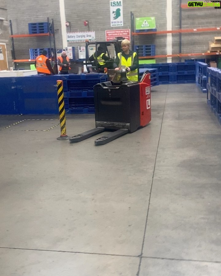 Cecelia Ahern Instagram - I am now a CERTIFIED Forklift driver!!! I told you I’d do it and I did it. After training with the Irish School of Motoring I’m very proud to announce that I can now drive a ROPPT (Ride on Power Pallet Truck). So now I will ask the lovely people at the warehouses the question again…. @eason_ireland @argosybooks @bookstationireland CAN I PLEASE DRIVE YOUR FORKLIFT?? Huge thanks to the wonderful instructors in Irish School of Motoring. John Doran Sr and John Doran Jr trained me and put me through my paces and I had a brilliant day out. If you need a forklift driver to do a perfect figure of 8 forwards, backwards, with or without a pallet, I’m your woman. Now I can drive my own pallet of books, sign them, sit on them, stand on them, dance around them before sending them out to all of you lovely readers. You’ve got to turn that NO into a YES!!! 👊👷‍♀️
