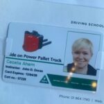 Cecelia Ahern Instagram - I am now a CERTIFIED Forklift driver!!! I told you I’d do it and I did it. After training with the Irish School of Motoring I’m very proud to announce that I can now drive a ROPPT (Ride on Power Pallet Truck). So now I will ask the lovely people at the warehouses the question again…. @eason_ireland @argosybooks @bookstationireland CAN I PLEASE DRIVE YOUR FORKLIFT?? Huge thanks to the wonderful instructors in Irish School of Motoring. John Doran Sr and John Doran Jr trained me and put me through my paces and I had a brilliant day out. If you need a forklift driver to do a perfect figure of 8 forwards, backwards, with or without a pallet, I’m your woman. Now I can drive my own pallet of books, sign them, sit on them, stand on them, dance around them before sending them out to all of you lovely readers. You’ve got to turn that NO into a YES!!! 👊👷‍♀️