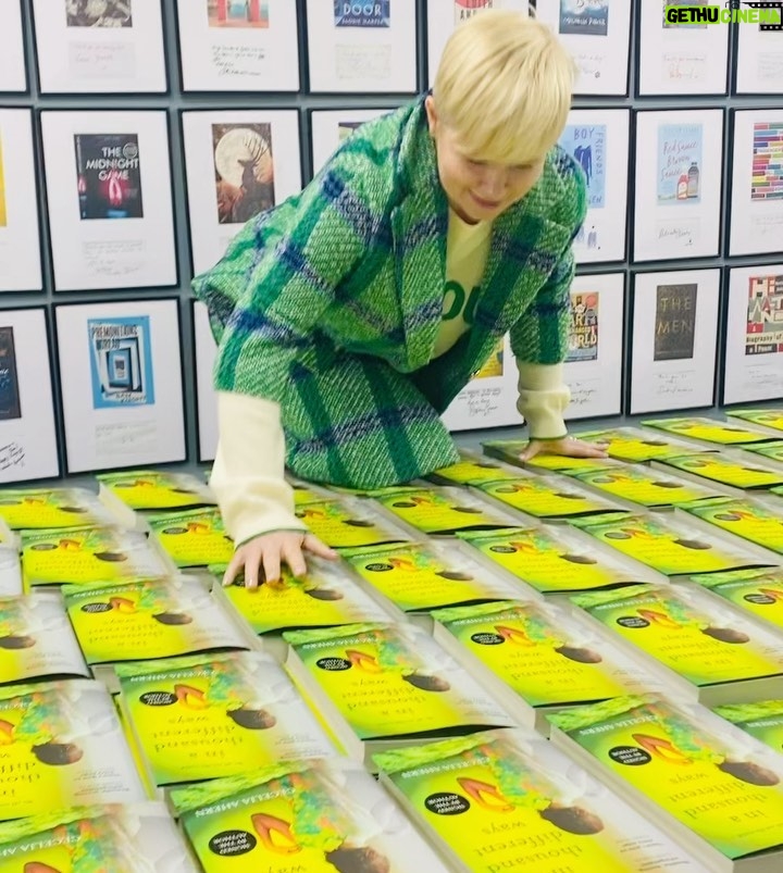 Cecelia Ahern Instagram - Don’t tell me I don’t bring you high quality content. Visited CPI Books today to see ‘In A Thousand Different Ways’ hot off the press. Then I climbed on them. Rolled around on them. And signed them. Out April 13th. 😊💚