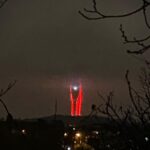 Cemrehan Karakaş Instagram - REDDISH PHOTODUMP 1. Polyfoam on plexi sculpture 2. Same sculpture reversed 3. Me on sculpture 4. T-shirt design for myself 5.painted for our living room 6.Photo of the Çamlıca radio tower in the mist looks like saurons eye (waited like half an hour to catch the light in the middle with the fog ) 7. Another funny tee idea 8. “Big city lies” 9. “pain thing” Acrylic on wood 2021 10. “Overload” acrylic on cardboard 2021