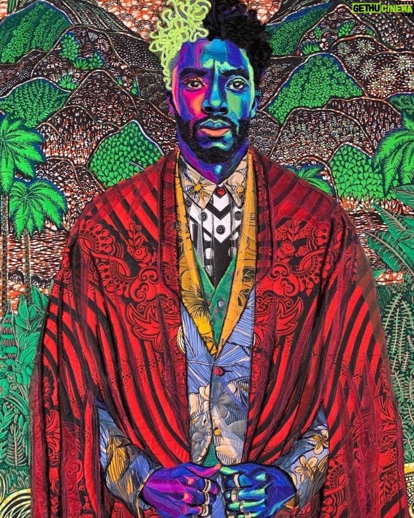 Chadwick Boseman Instagram - This quilt by @bisabutler is stunning! Such a beautiful tribute to our beloved Chadwick. It will be on display at @LACMA’s  #BlackAmericanPortraits alongside the #ObamaPortraits, opening November 7th. We couldn’t be happier or more honored for his image to be featured in such an iconic exhibition. Thank you, Bisa. #FanArtFriday