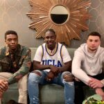 Chadwick Boseman Instagram - Ran into these guys at @JimmyKimmelLive. Tune in tonight after the #NBAFinals. #21Bridges