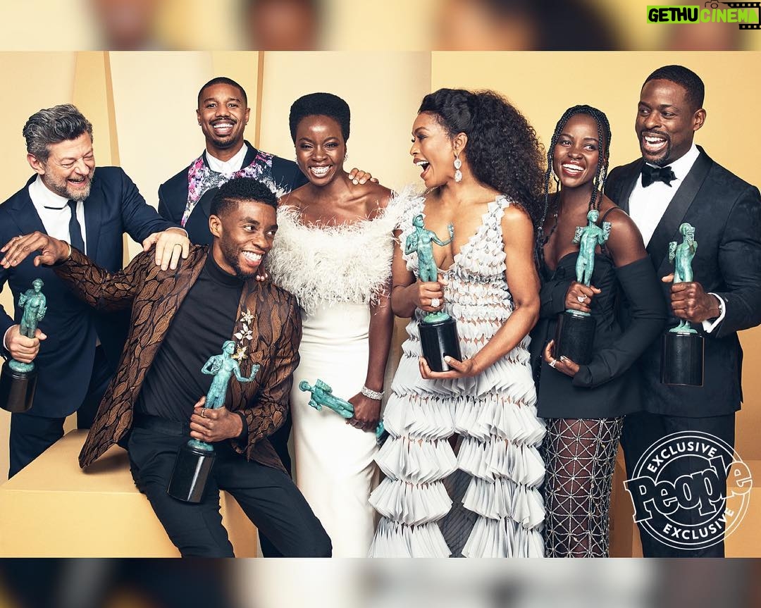 Chadwick Boseman Instagram - The whole #BlackPantherFam wasn’t able to celebrate with us at the #SAGAwards, but I want to be sure we recognize their contributions. Without them, last night would not have been possible. Shout out to @LetitiaWright, @DanielKaluuya, #MartinFreeman, @WinstoncDuke, #ForestWhitaker, #JohnKani, @AtandwaKani, @FlorenceKasumba, @Sydellio, the stunt performers, day players, and remaining cast who gave their all to the film! 🙅🏾♂️ #BlackPanther