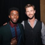 Chadwick Boseman Instagram – Shoulda gone for his head, bro.  It was literally right there. Just sayin. Happy belated Born Day, @chrishemsworth! #InfinityWar