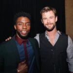 Chadwick Boseman Instagram - Shoulda gone for his head, bro. It was literally right there. Just sayin. Happy belated Born Day, @chrishemsworth! #InfinityWar