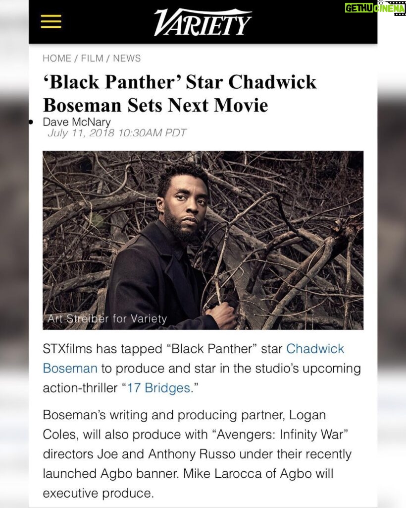 Chadwick Boseman Instagram - #17Bridges http://bit.ly/cb17bridges